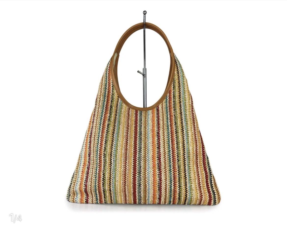 42109 hobo Bag Rafia multicolore