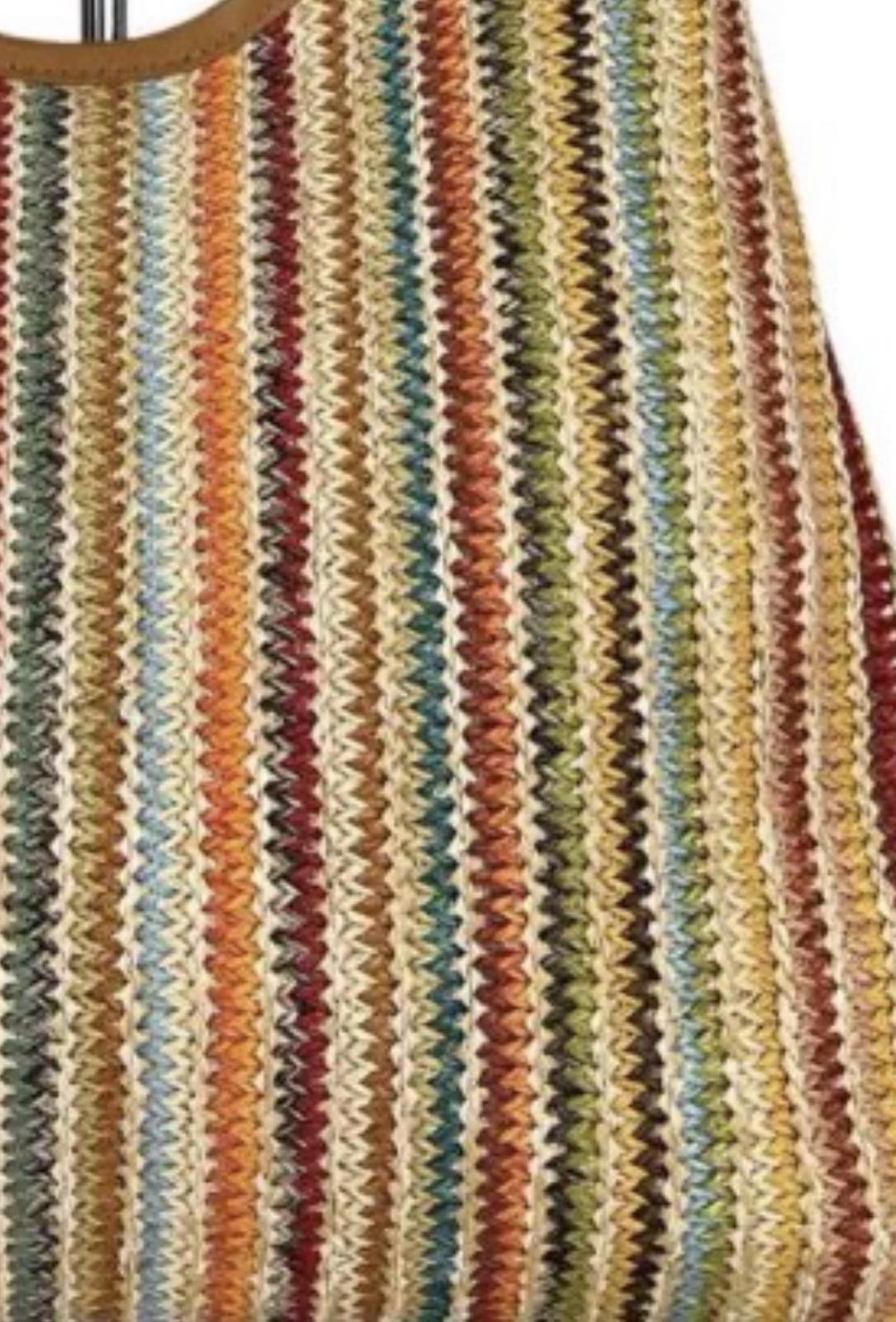 42109 hobo Bag Rafia multicolore