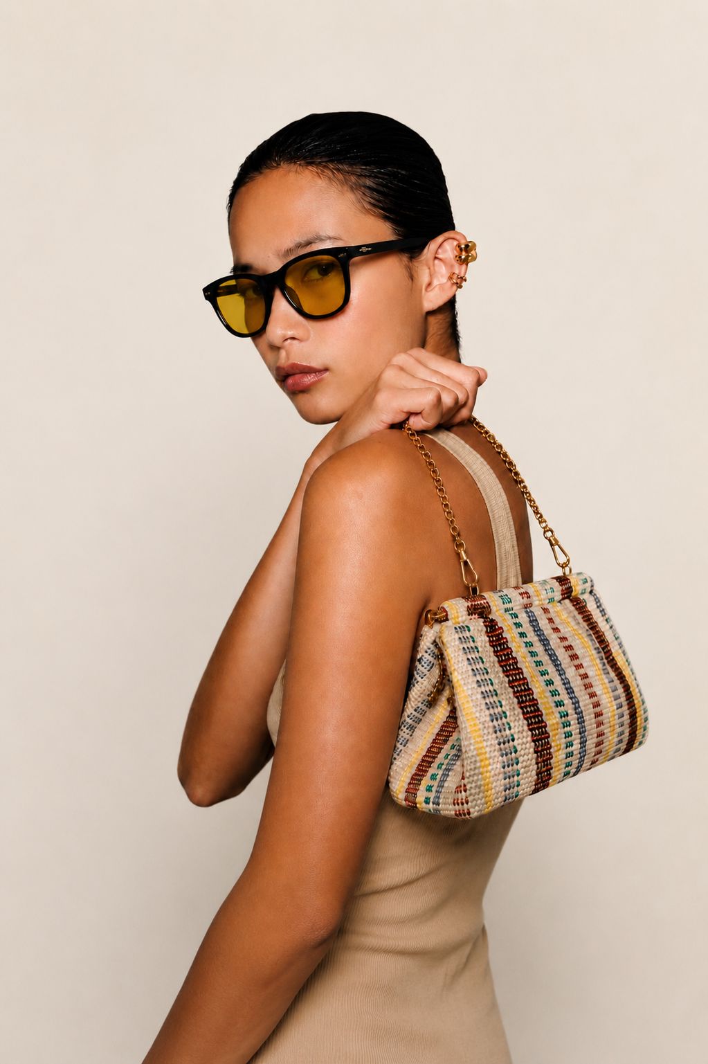 Pouch multi  hobo  Rafia multicolore